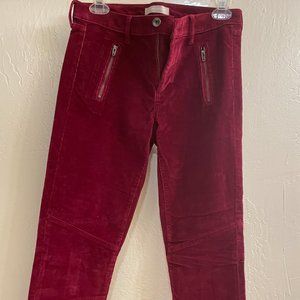 Banana Republic Maroon Corduroy Skinny Ankle Pants